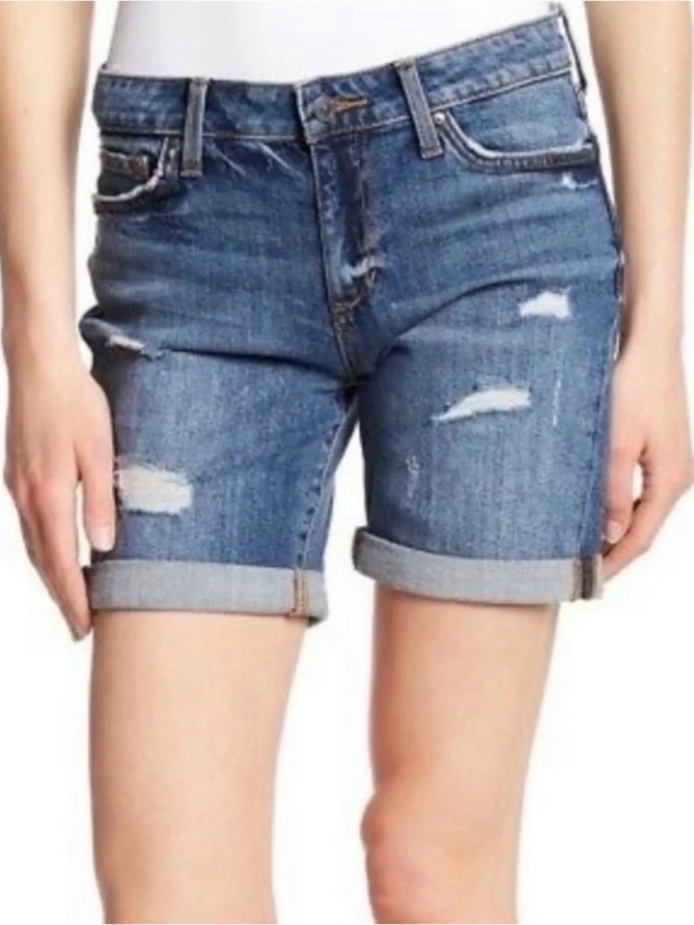 Joes Jeans distressed Bermuda Denim Jean Shorts in Giata Blue size 29